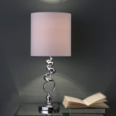 Milo Abstract Brushed Silver Metal Table Lamp