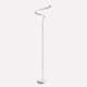 Led Matte White Curvilinear S-curve Spiral Tube Angled Floor Lamp - Bed 