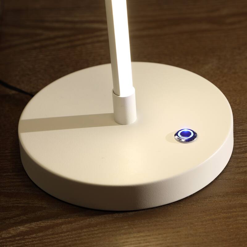 LED Matte White Curvilinear S-Curve Spiral Tube Table Lamp