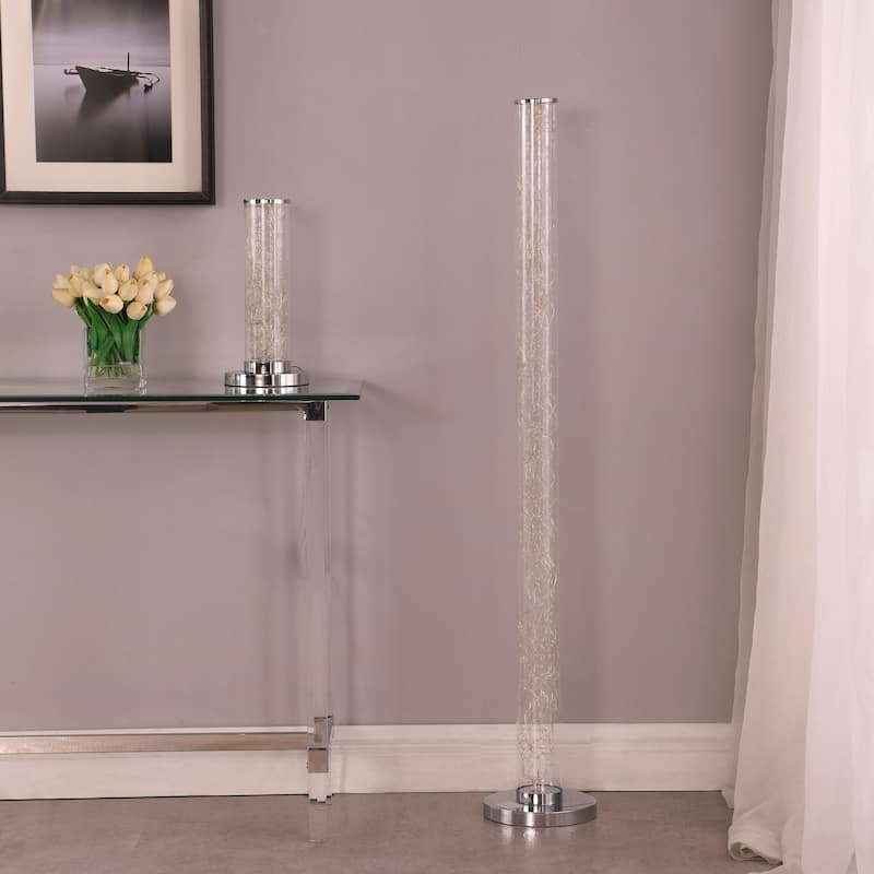 Exposed Rope LED Minari Clear Column Floor Lamp
