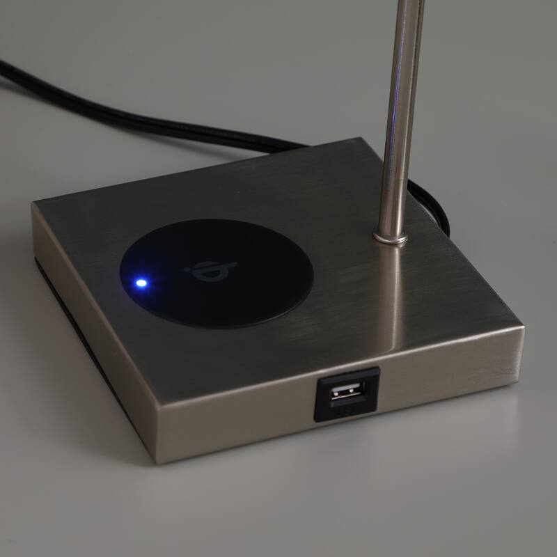 Aston Square Table Lamp W/ Charging Station