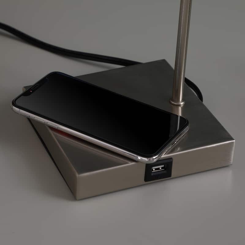 Aston Square Table Lamp W/ Charging Station