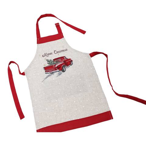 Merry Christmas Truck Embroidered Apron