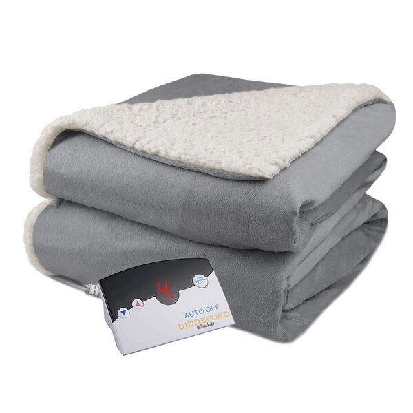 Shop Biddeford Velour Sherpa Electric Heated Warming ...