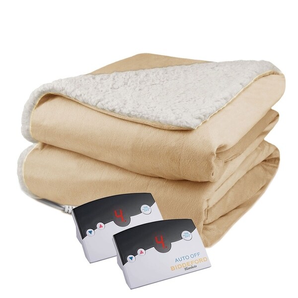 Shop Biddeford Velour Sherpa Electric Heated Warming ...