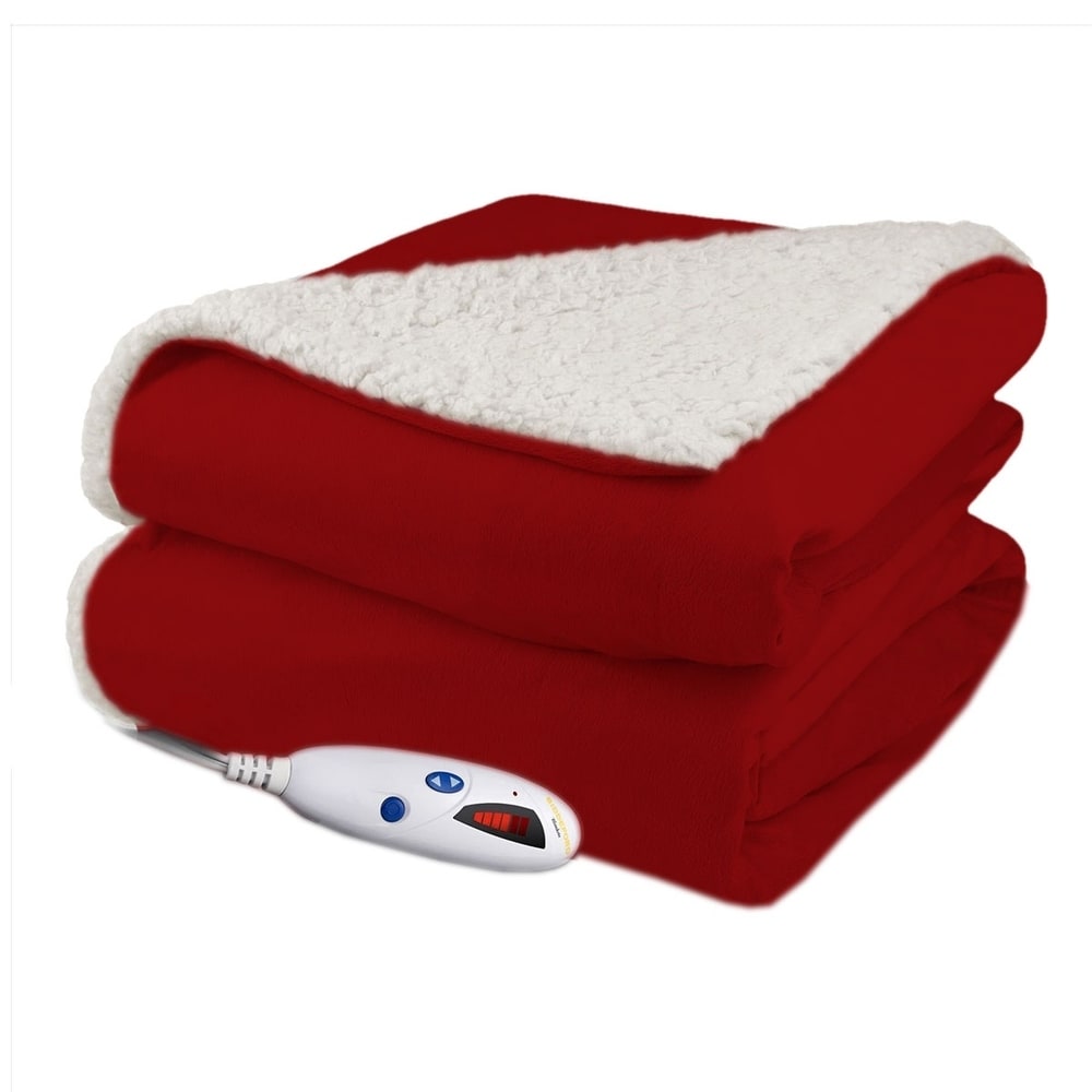 Biddeford electric heated discount velour sherpa blanket