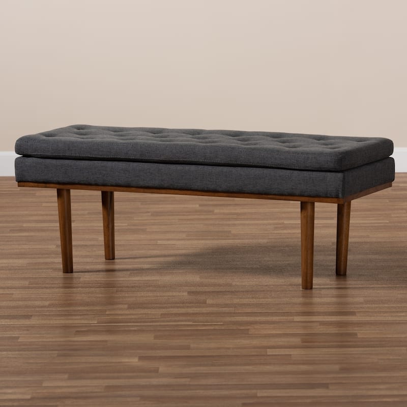 Carson Carrington Ufas Mid-century Modern Upholstered Bench - Grey