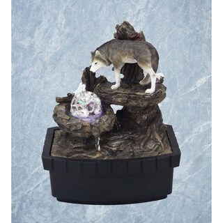 10.25 In. Wolf Table Indoor Fountain