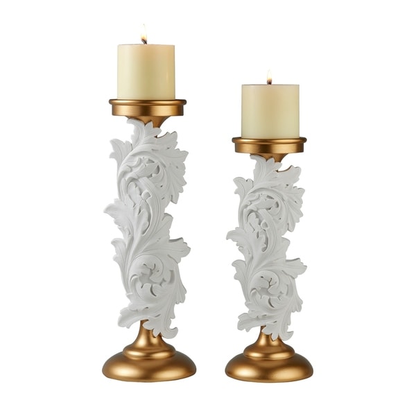 pillar candle holder set of 2