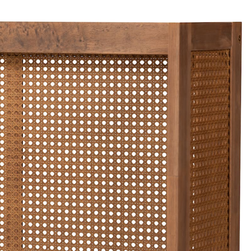 Carson Carrington Dagas Wraparound Curved Wood and Rattan Headboard