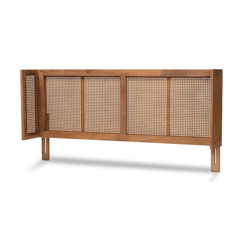 Carson Carrington Dagas Wraparound Curved Wood and Rattan Headboard - Full