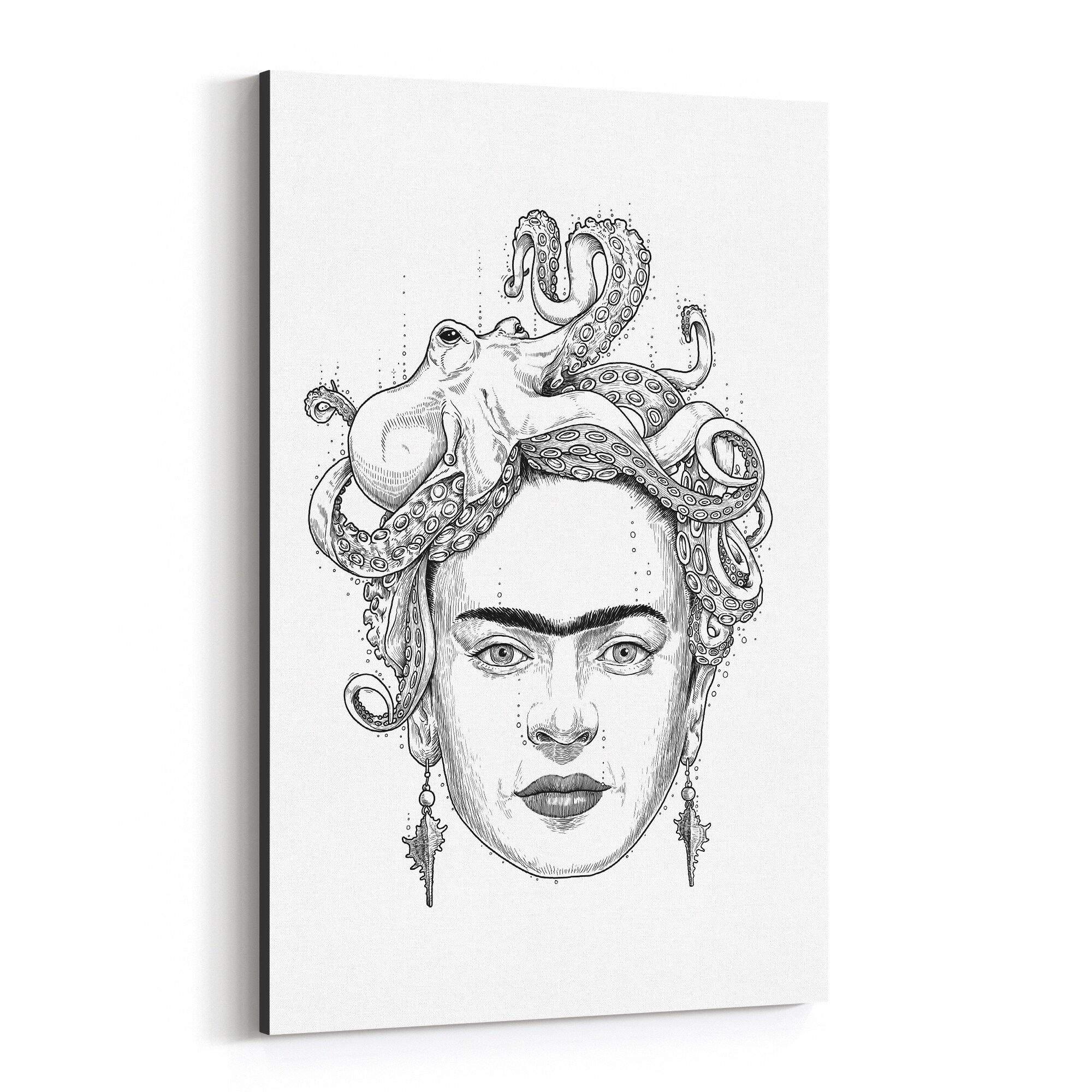 Shop Noir Gallery Frida Kahlo Octopus Funny Humor Canvas Wall Art Print Overstock 29078400
