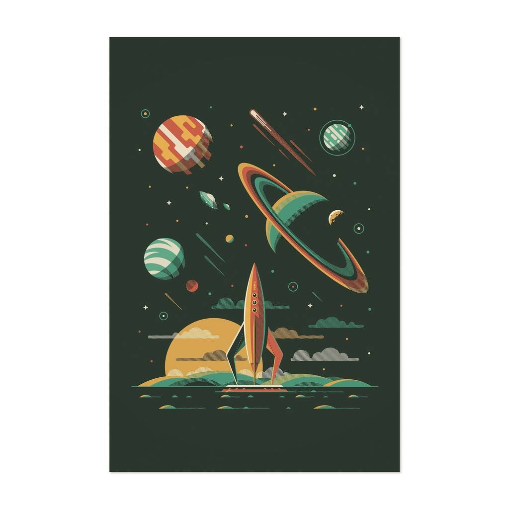 Noir Gallery Sci-Fi Rocket Ship Space Unframed Art Print/Poster