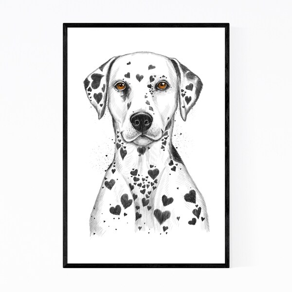 Noir Gallery Funny Dalmatian Dog Humor Love Framed Art Print