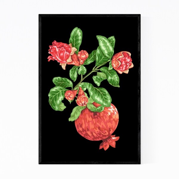 Noir Gallery Pomegranate Fruit Botanical Framed Art Print
