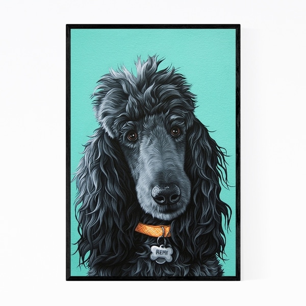 Noir Gallery Poodle Dog Animal Portrait Framed Art Print