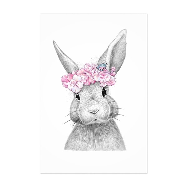 Download Shop Noir Gallery Cute Floral Bunny Rabbit Animal Unframed ...