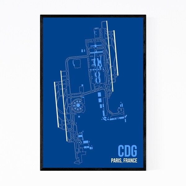Noir Gallery Paris France Airport Code Poster Framed Art Print