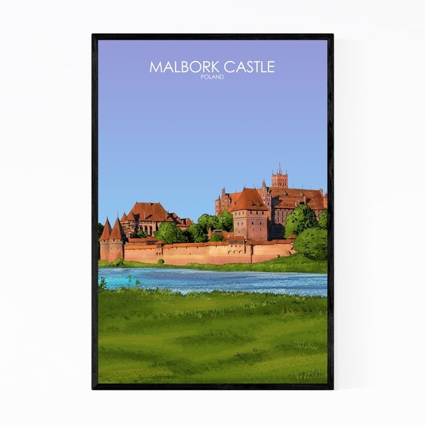 Noir Gallery Malbork Castle Poland Travel Poster Framed Art Print