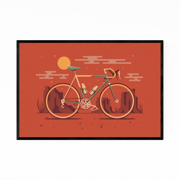 Noir Gallery Road Bicycle Desert Minimal Framed Art Print