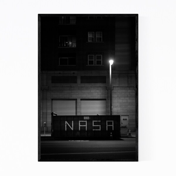 Noir Gallery NASA Black & White Downtown LA Framed Art Print