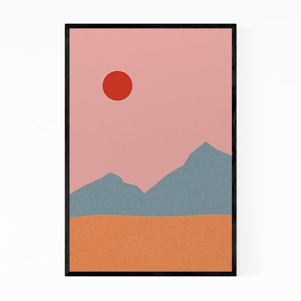 Noir Gallery Minimal Mountains Abstract Modern Framed Art Print