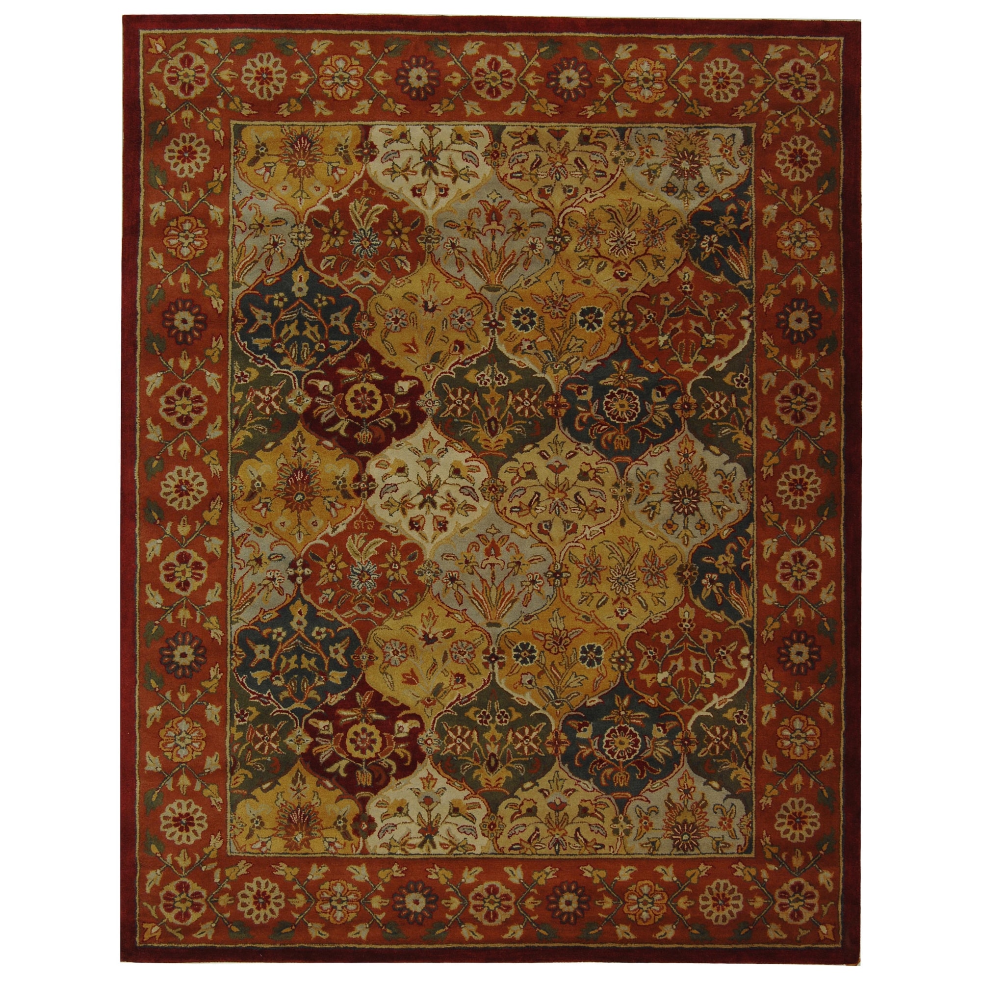 Handmade Heritage Bakhtiari Multicolored/red Wool Area Rug (6 X 9)