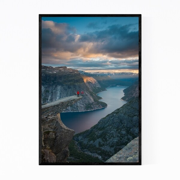 Noir Gallery Trolltunga Norway Flag Framed Art Print