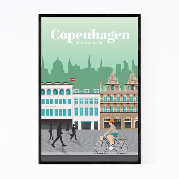 Noir Gallery Copenhagen Denmark Travel Poster Framed Art Print