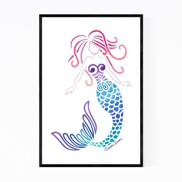 Noir Gallery Mermaid Minimal Illustration Framed Art Print