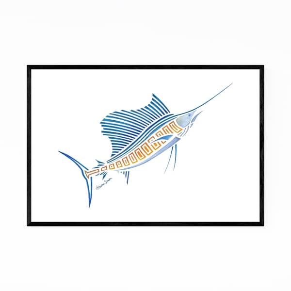 Noir Gallery Sailfish Minimal Illustration Framed Art Print