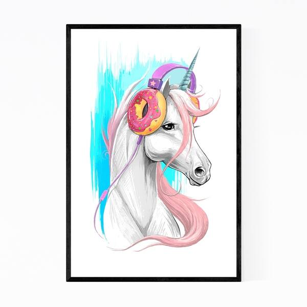 Shop Noir Gallery Unicorn Funny Humor Music Gift Framed Art Print