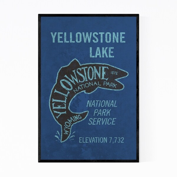 Noir Gallery Vintage Yellowstone National Park Framed Art Print