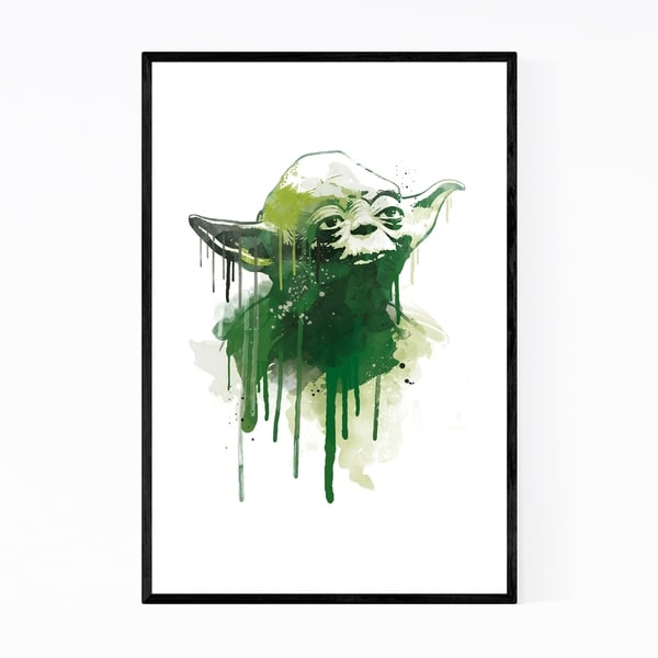 Noir Gallery Yoda Star Wars Watercolor Framed Art Print