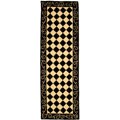 Safavieh Hand-hooked Diamond Black/ Ivory Wool Runner - 2'6 x 12'