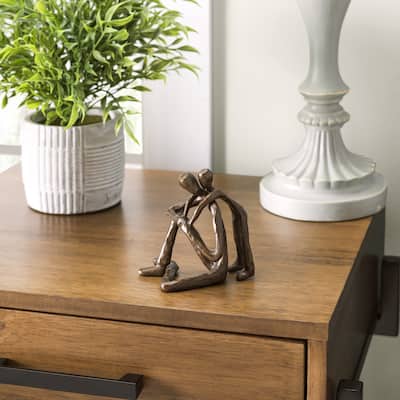 Danya B. Child Embracing Father Bronze Sculpture