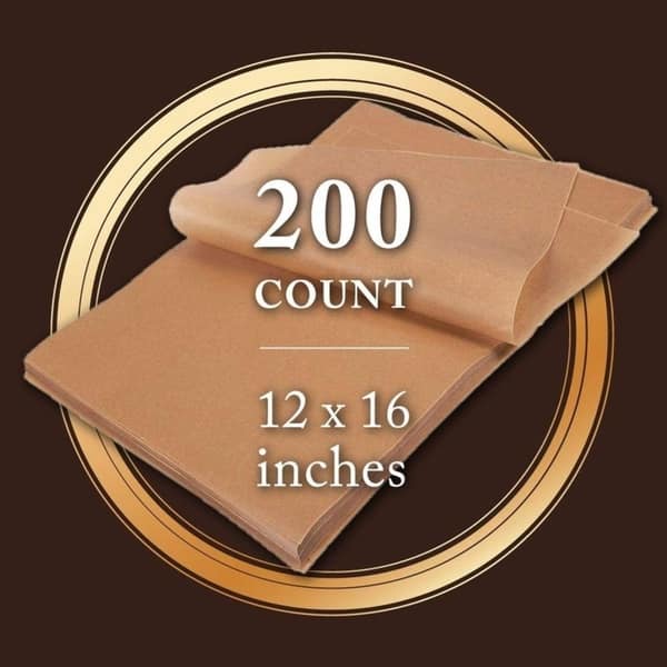 Just.Find.Best Unbleached Parchment Paper Baking Sheets, Pre-Cut 12 inchx16 inch - 200 Sheets, Size: 12 x 16, Brown