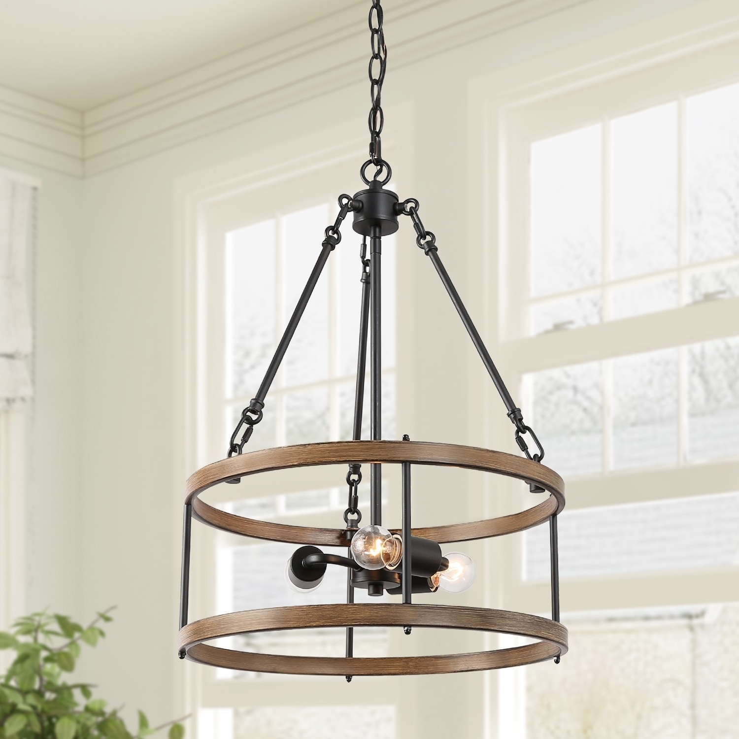 Lnc Farmhouse Mini Chandelier Lighting Kitchen Lighting With Drum Frame W158 X H228 Overstock 29083508