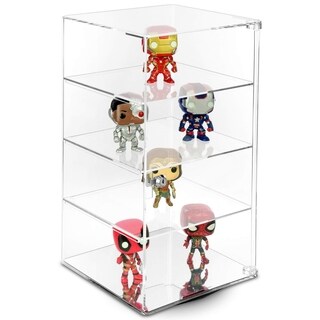 Rotating Acrylic Display Stand Lockable Showcase Display Case with 3 ...