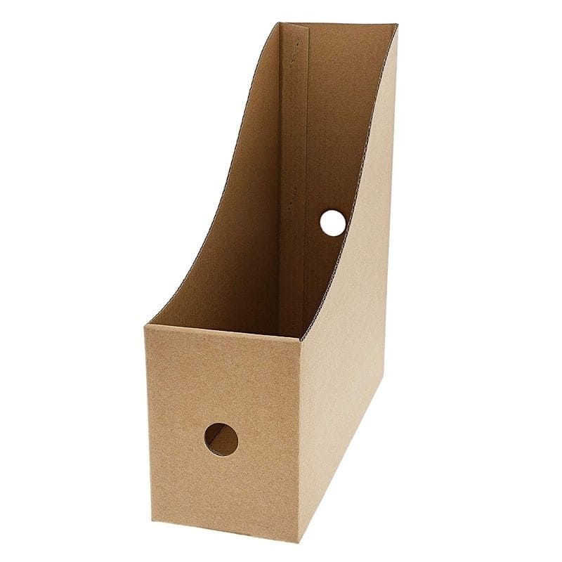 Juvale 8-Pack Kraft Corrugated Cardboard Book Magazine File Holder Organizer with Label