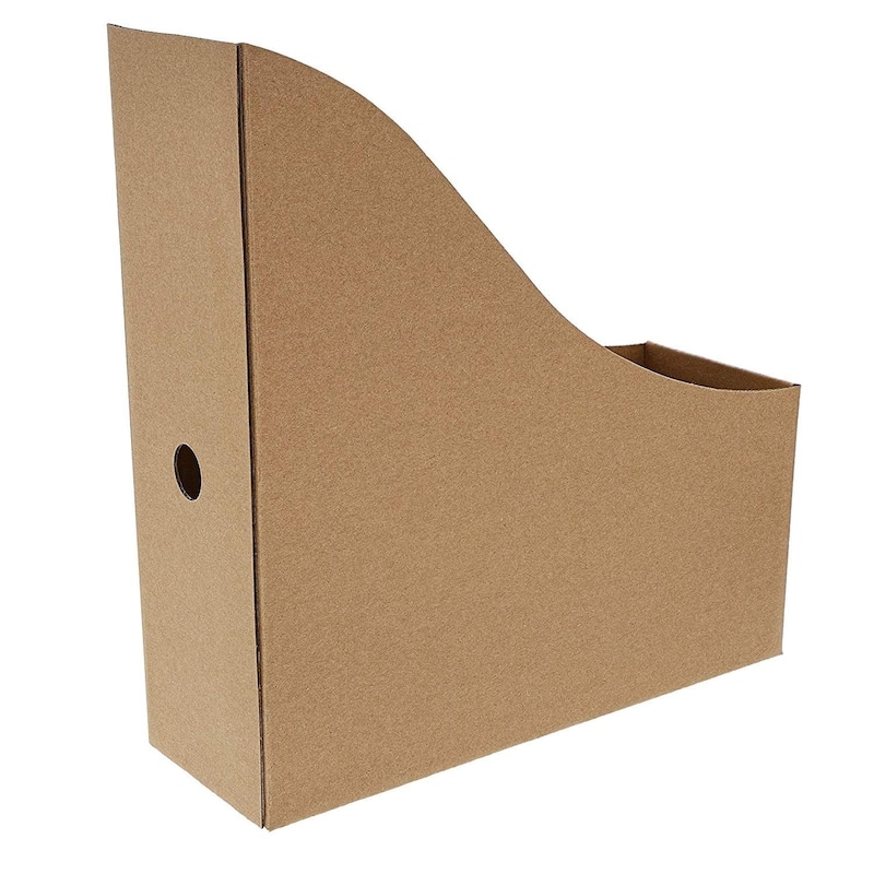 Juvale 8-Pack Kraft Corrugated Cardboard Book Magazine File Holder Organizer with Label
