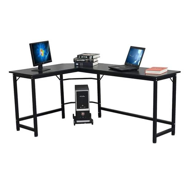 Shop L Shaped Desktop Computer Desk Black On Sale Free