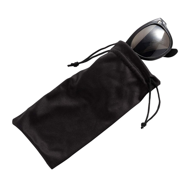 20-Pack Eyeglass Pouches, Microfiber Drawstring Sunglass Bags, Black, 7 x 3.3"