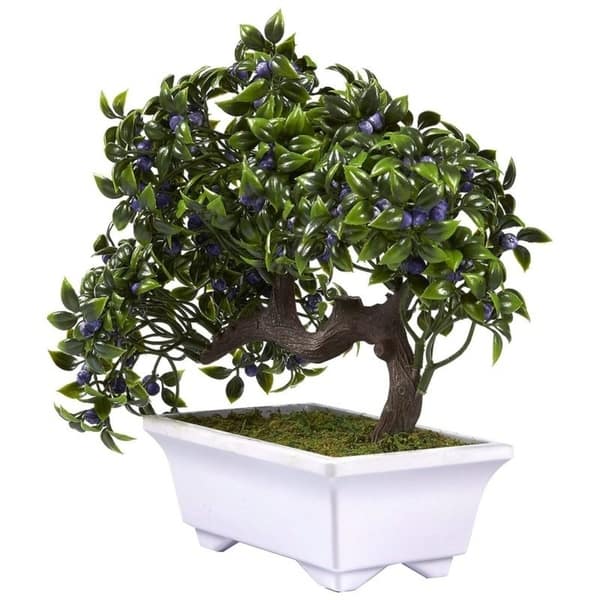 Shop Artificial Bonsai Tree Fake Plant Decoration For Desktop Display Ficus Bonsai Overstock 29087296