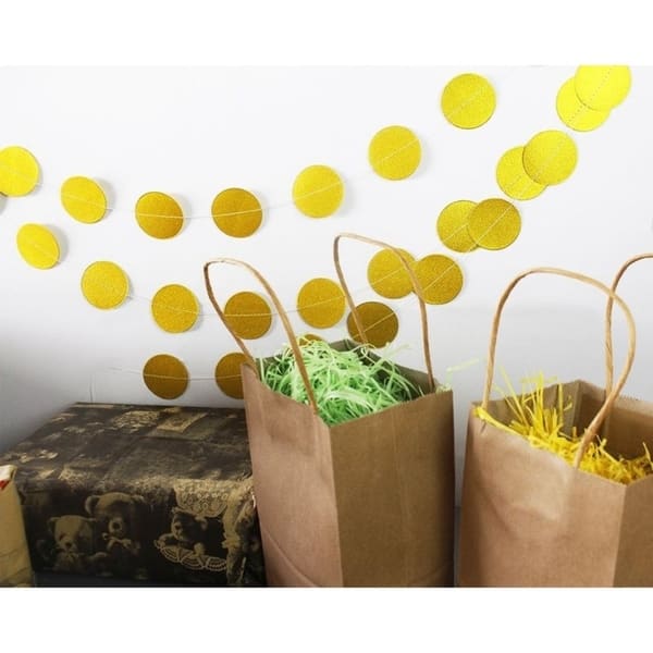 Shop 3 Pack Yellow Gold Garland Backdrop Hanging Glitter Circle