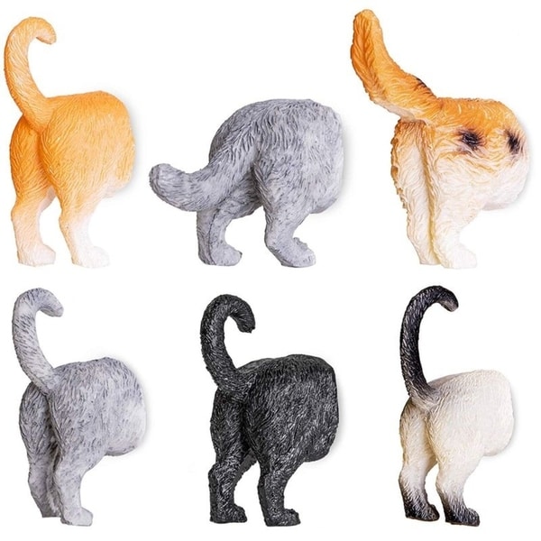 6PCS Cat Butt Magnets - Funny Animal Refrigerator Magnets Animal Cat Lover Gifts