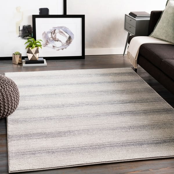 slide 2 of 9, Edmond Boho Industrial Striped Area Rug Grey - 2' x 3'