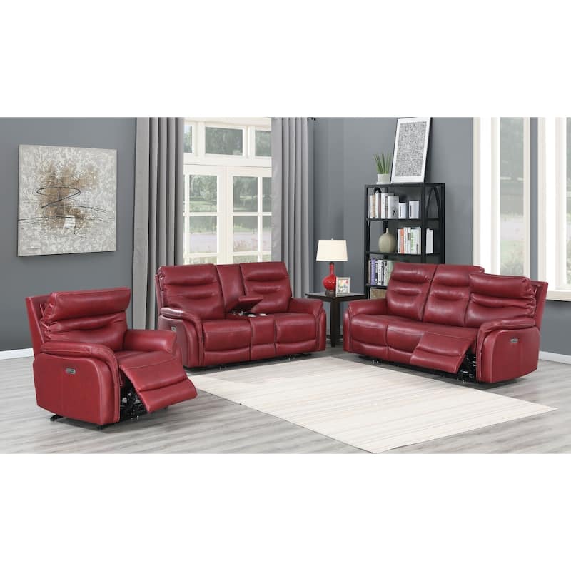 Steve Silver Ferndale 3-Piece Power Reclining Top Grain Leather Set