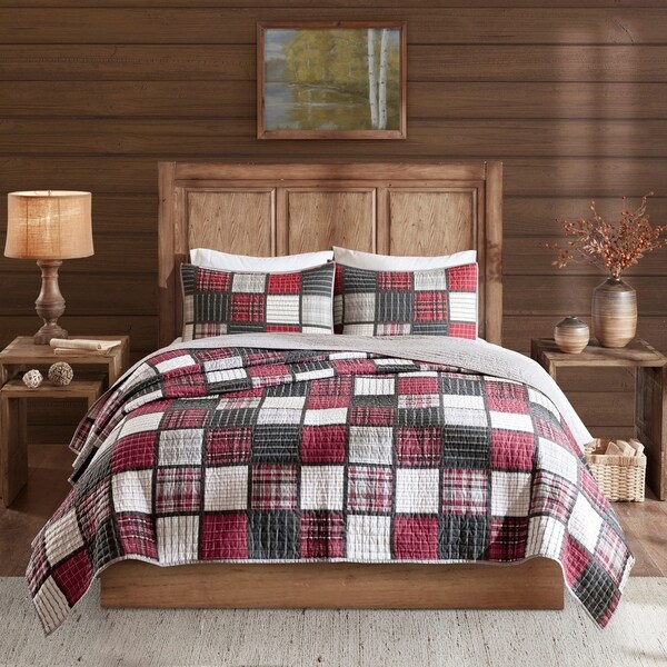 Shop Woolrich Tulsa Red/ Grey Oversized Plaid Print Cotton ...