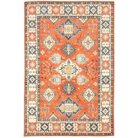 Hand-knotted Finest Gazni Red Wool Rug